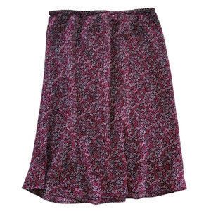 Vintage Ditsy Floral Knee Length Skirt Lace Trim Size 10 Dark Romantic Y2K